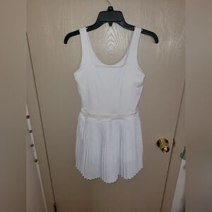 All In Motion White Pleated Mini Dress With Shorts Womens Size S Preppy Tennis